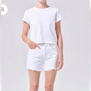 NWT agolde Parker short in white sz 33